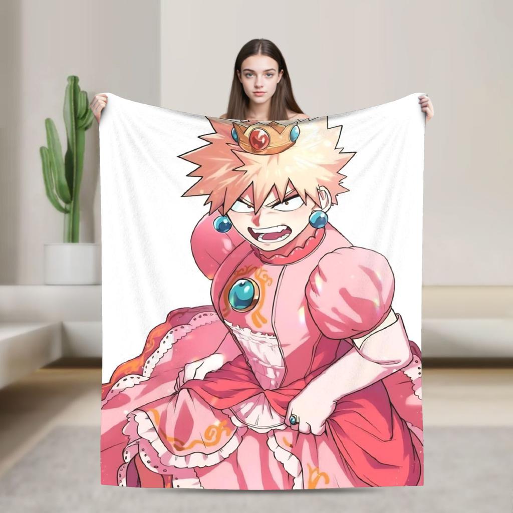 Katsuki Bakugo Anime  Blanket  Warm Soft Funny Plush Bedding Throws For Home Decor Travel Office Flannel Bedspread Bed Cover