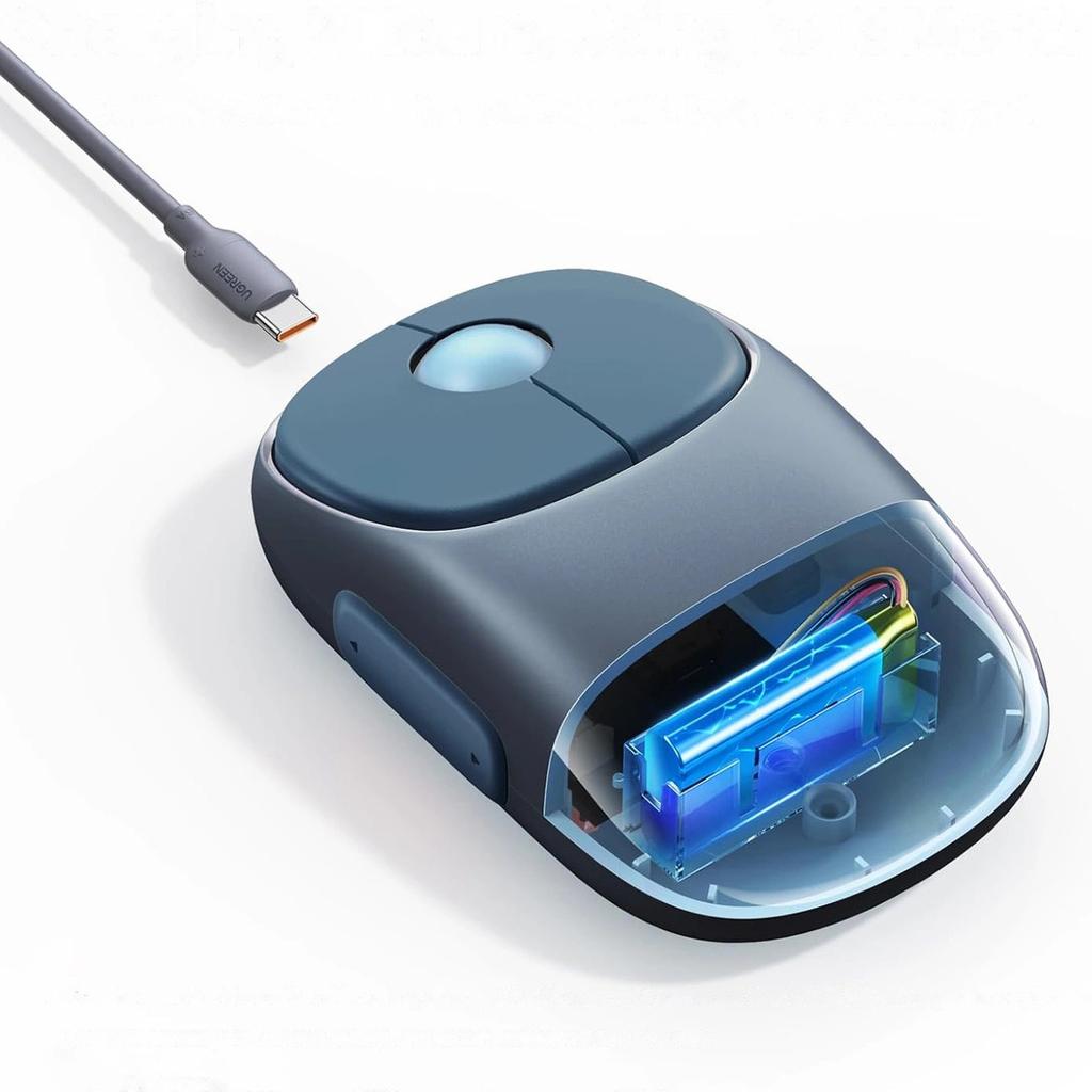 Ugreen MU102 FUN+ Dual-Mode Wireless Mouse, Bluetooth & 2.4 GHz Connectivity, Black Finish