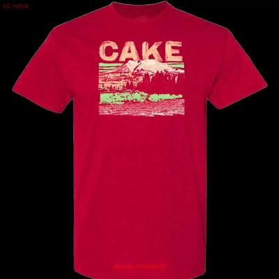 Cake Band T Shirt Red Men Hot Size S 5XL II1028 Vintage Washed Stretched Streetwear Homme Casual Comfortable Soft Breathable