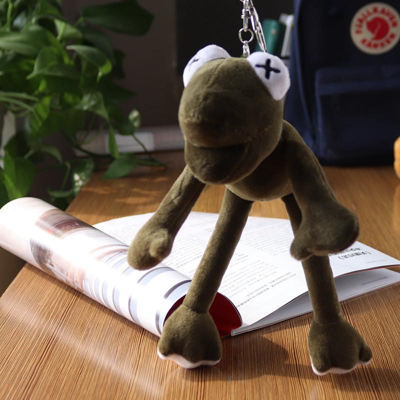 Plush Long Legged Frog Toy Keychain With Pp Cotton Filling For Kids And Collectors