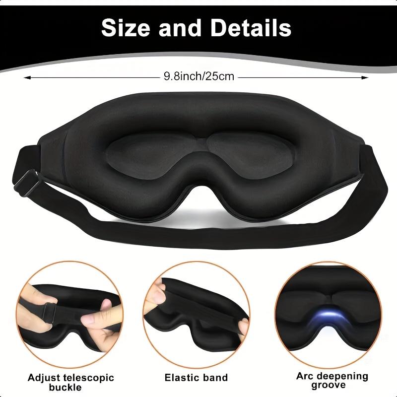 1PC 3D Stereoscopic Sleep Eye Mask - 100% Light-blocking and Noise-reducing, Adjustable Strap, Soft and Comfortable