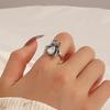 Personality Retro Animal Spider Water Drop Crystal Couple Rings for Women Punk Style Hip Hop Rock Finger Jewelry Accessory Gift