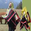 Autumn Winter Elegant Retro Print Scarf Women Layers Poncho Warm Tassels Scarve Capa Para Mujer Pashmina Cloak Wrap Shawl