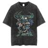 Demon Slayer Kamado Tanjiro Hinokami Kagura Vintage Gewassen Grafisch T-shirt, Unisex Oversized Streetwear, Anime Fan Cadeau