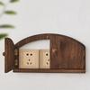Solid Wood Switch Covers Double Door Switch Protective Cover Creative Socket Dust Covers Retro Living Room Wall Decoration