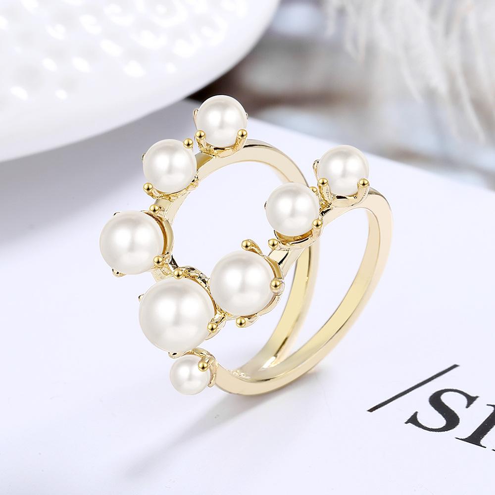 Open Mouth Ring for Women, Sweet and Fresh Double Layered Bracelet Ring with Movable Mouth Geometric Inlay