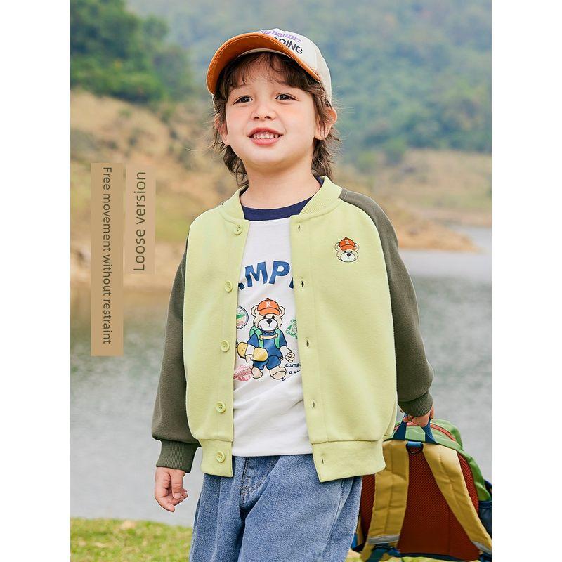 Right European Boys' Baseball Jacket Spring and Autumn 2026 New Style Children's Clothing Toddler Boys' Top