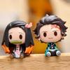 4Styles Q Version Demon Slayer Sitting Ghost Doll 4cm Tanjiro Nidouzi Inosuke Zenizu Figure Action Figure Movie Model Toys