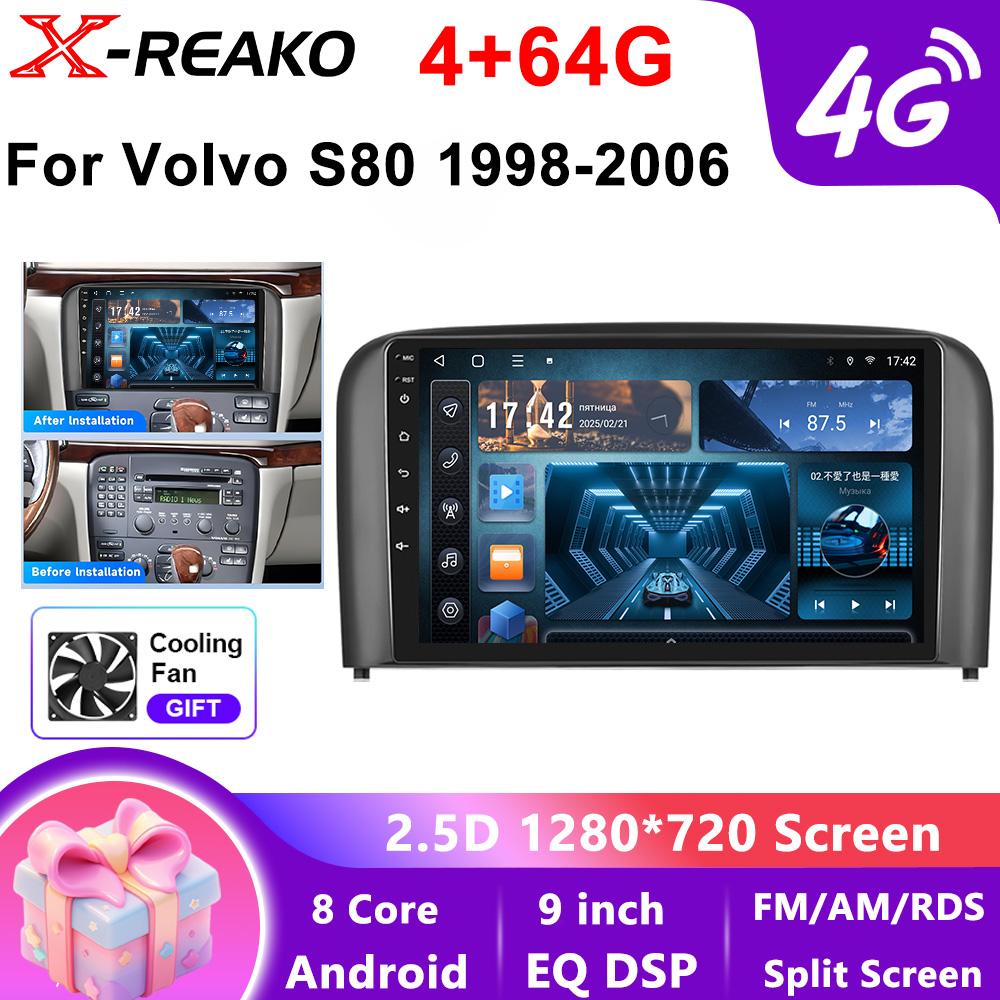 

Для Volvo s80 1998-2006 Android 2 Din Car Auto Carplay 4G+WIFI GPS Car Radio Navigation Multimedia Video Player Stereo BT 8 core 4GB+64GB
