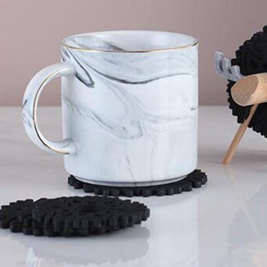 12Pcs/Set Cups Coaster Heat-insulated Thick Socked Reindeer Shaped Holder Felt Table Coaster Set for Home