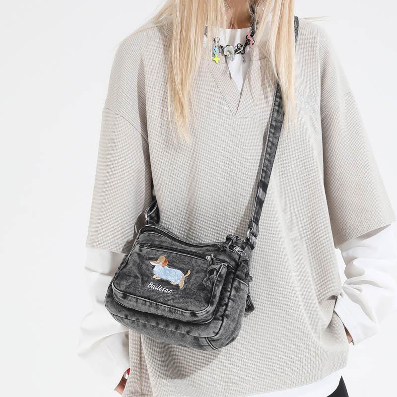 Denim Shoulder Bag Women's Large Capacity Commuter Student Crossbody Bag