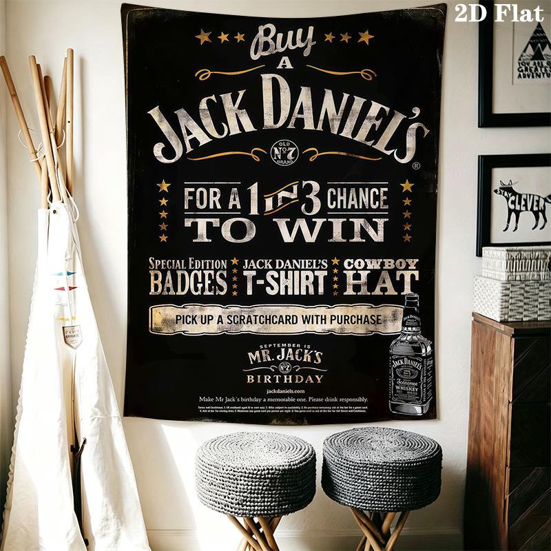 Jack Daniel'S Timeless Tennessee Whiskey Tapestry Fashion Print Wallmounted Christmas Gift Background Wall Hanging Cloth Soft