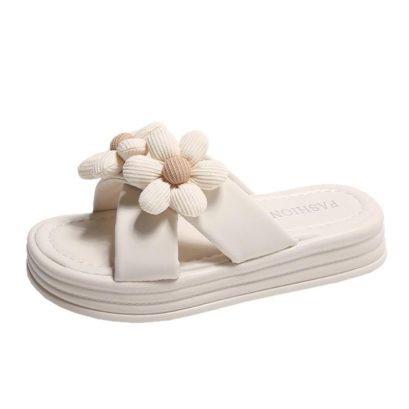 Blumen Badeschuhe Damen Sommerkleidung Urlaub am Meer mit Rock 2025 neue Feen beliebte Sandalen mit dickem Boden