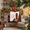 Rustic Hanging Cabin Decor Wooden Christmas House Ornament, 2D Castle Car with Gift Box Set Red String, Tree Pendant, Holiday for Home Indoor Festive