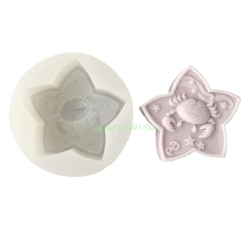 24TE 3D Twelve Constellations Silicone Mold for Candle Making Handmade Soap Molds