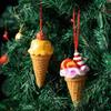 Cute Ice Cream Cone Christmas Hanging Ornaments Miniature Figurine Xmas Tree Pendant for Girls Women Home Party Xmas Tree Decor