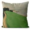 Art Oil Painting Pillow Cover Pastoral Forest Green Flower Home Light Luxury Pillow Sofa Car Bedside Cushion Cover