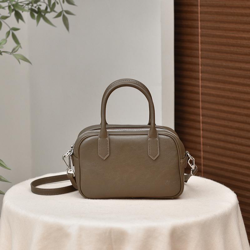 2025 Kadın Retro Bitkisel Tabaklanmış Deri El Çantası - Küçük Kare Günlük Omuz Çantası