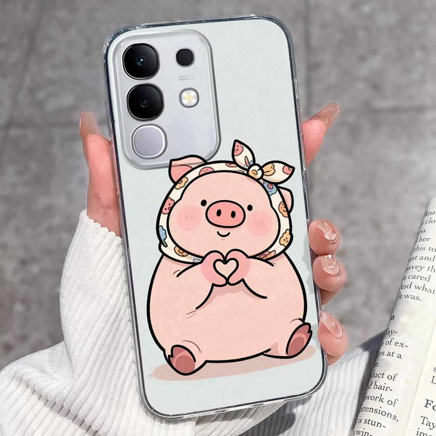 Shockproof Silicone Phone Cases For Vivo Y29 Y29s Y28 Y27 Y27t Y22 Y22s Y21 Y21e Y21s Y20 Y20i Beautiful Lavender Pattern Clear Covers For Vivo Casing