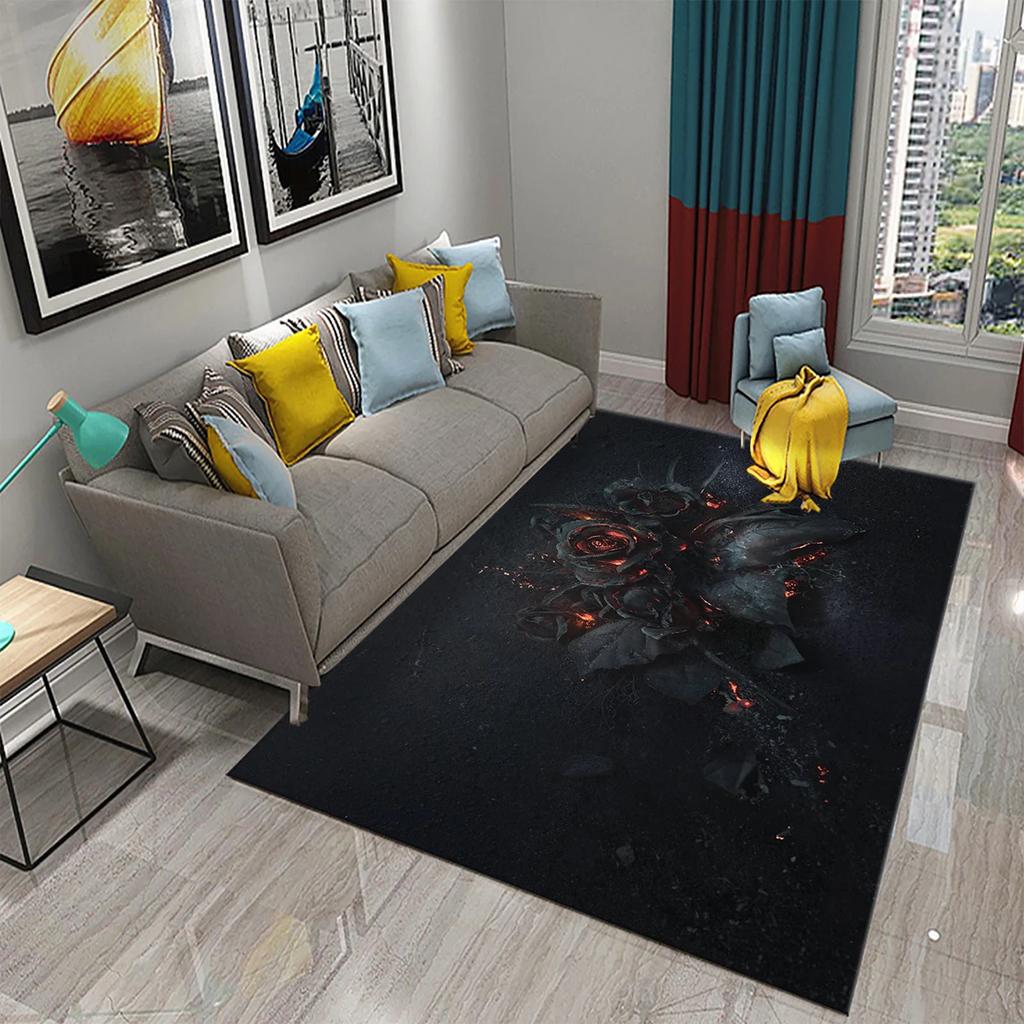 Tapete de Flores Amarelas Lindo Tapete Floral em Flor Tapetes de Área Retangulares para Mulheres Tapete de Yoga para Adultos Sala de Estar Tapete de Chão Decorativo