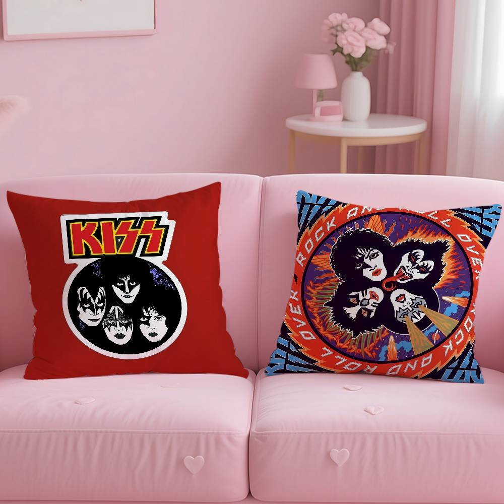 Kissenbezug der amerikanischen Rockband K-Kiss, milbenabweisend, mit verdecktem Reißverschluss, seidig-kurzplüschig, ideal für Sofakissen