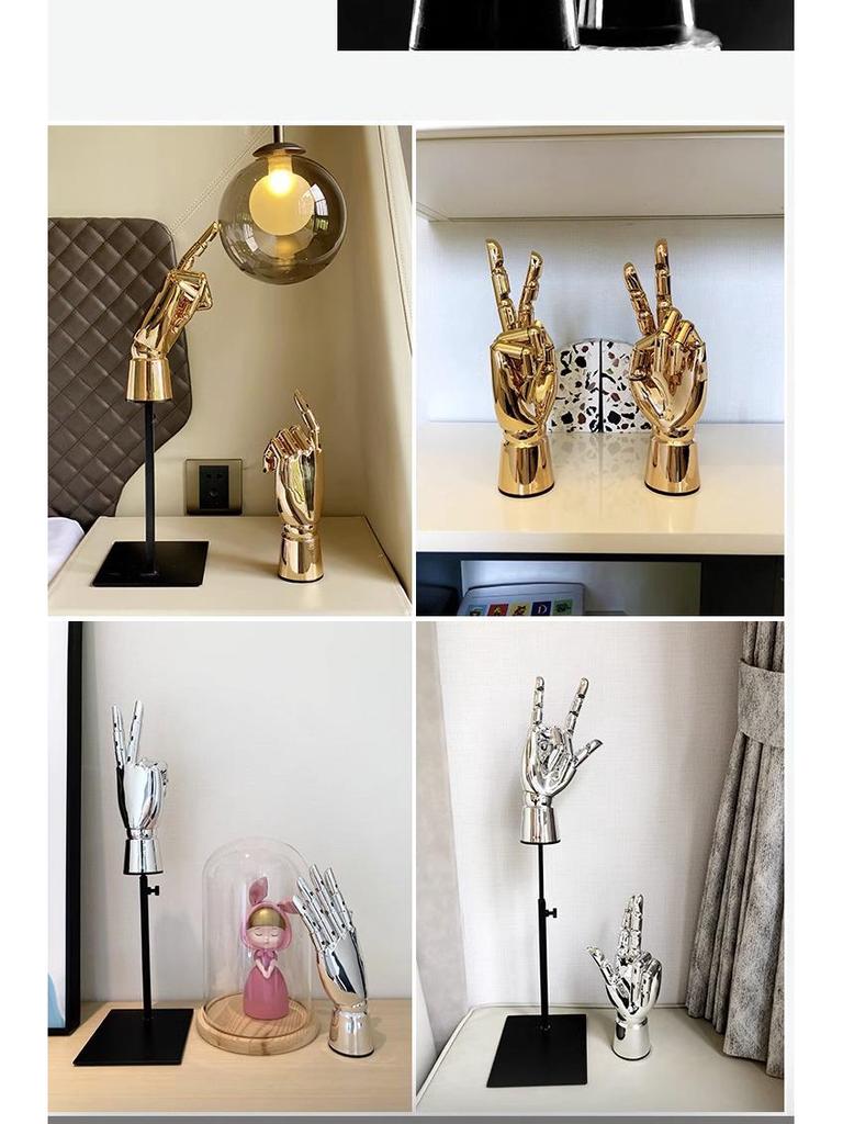 Electroplated Jewelry Display Stand: Mannequin Hand for Clothing Store Window, Glove Rack, and Ornament Display