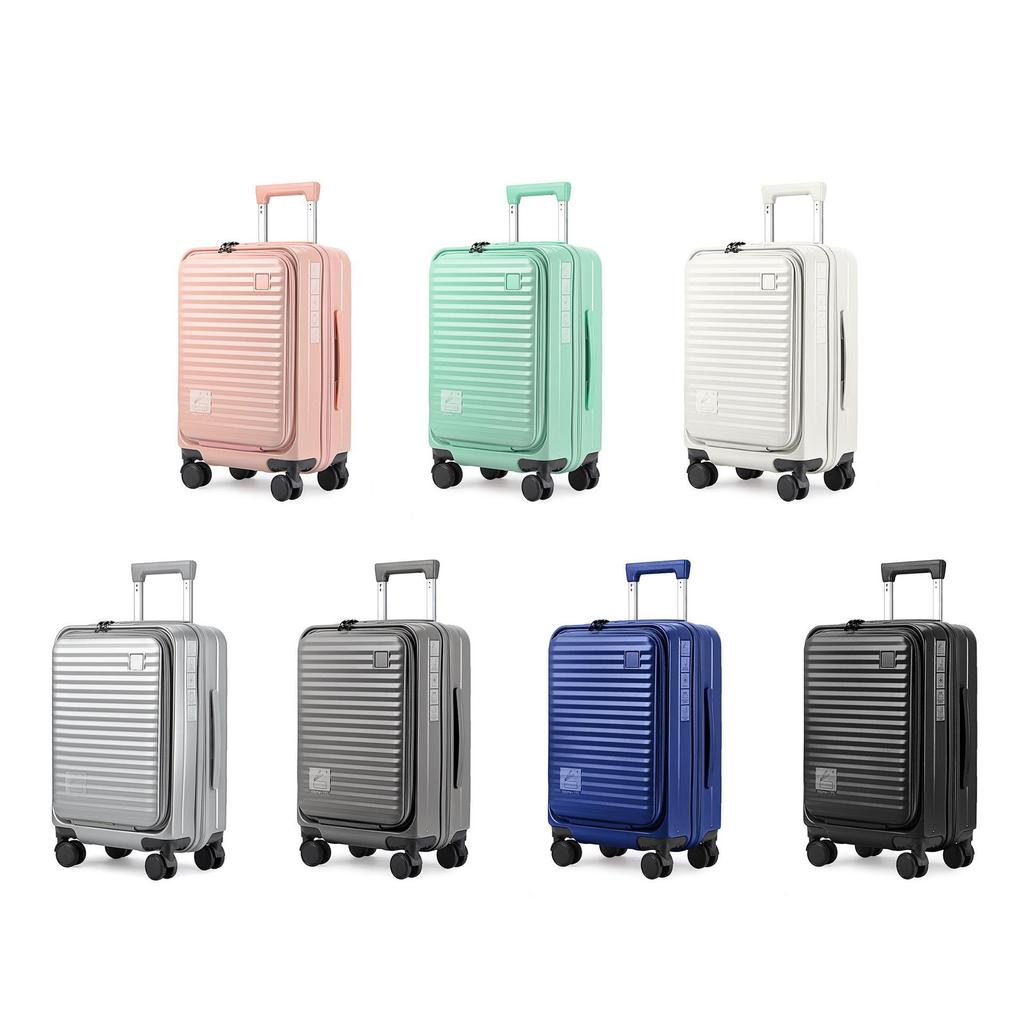 20-inch Front-Opening Trolley Suitcase with Universal Wheels and Password Lock