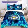 Set Lenzuola Stampa Leeds United Football 3 Pezzi, Comodo Set Copripiumino per Camera da Letto Amico della Pelle