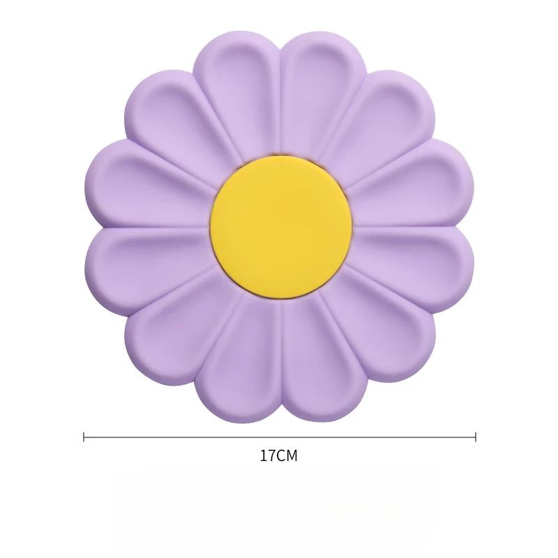 Heat Resistant Silicone Mat Drink Cup Coasters Non-slip Pot Holder Table Placemat Kitchen Accessories Coasters Flower Mat