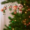 10Pcs Set New Wooden Christmas Pendant Elf Figure Cute Xmas Tree Ornament Hanging Ornament Christmas Tree