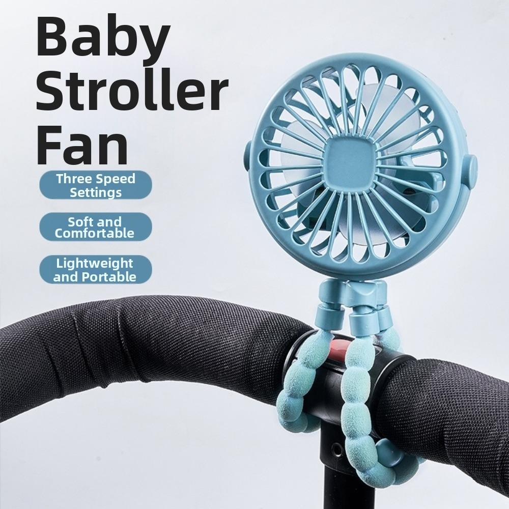 360 Degree Rotation Portable Fan Multifunctional Baby Stroller Fan for Children Stroller ordinary style-c