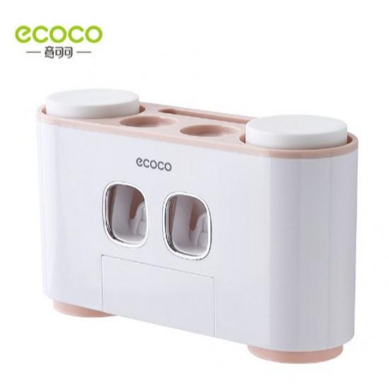 Toothbrush Cup Holder Wall-Mounted No-Drill Mouthwash Cup Toothbrush Holder Wall-Mounted Set Toothbrush Storage Rack with Cup Pink