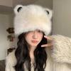 Women S Cute Bear Ear Plush Hat Winter Warm Ear Protection Hat