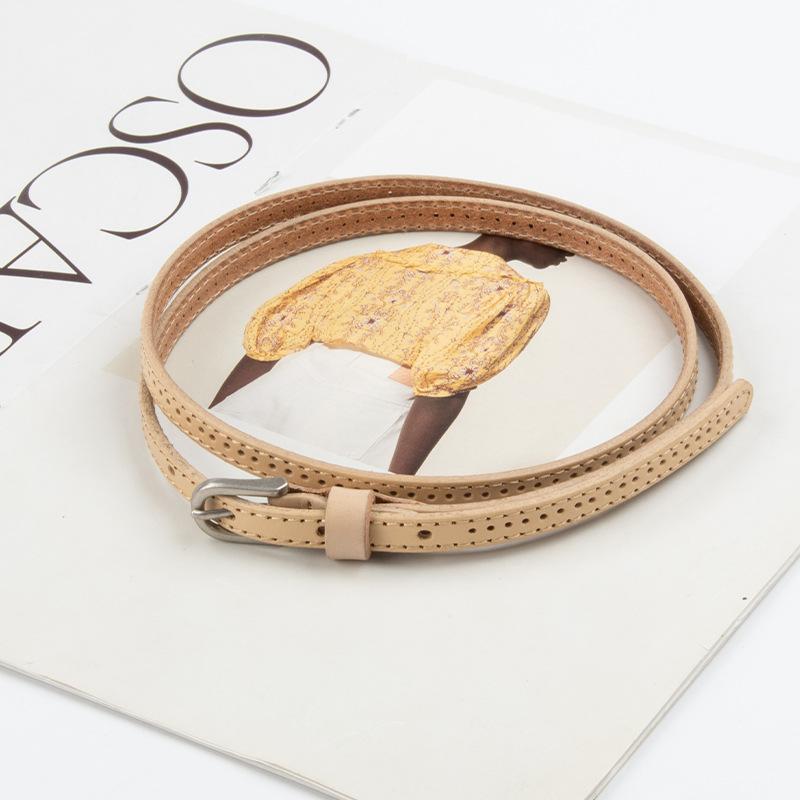 

Top Layer Cowhide Retro Genuine Leather Women s Thin Belt Cowhide with Denim Group Dress Casual Pants Decorative Women s Belt 105cm