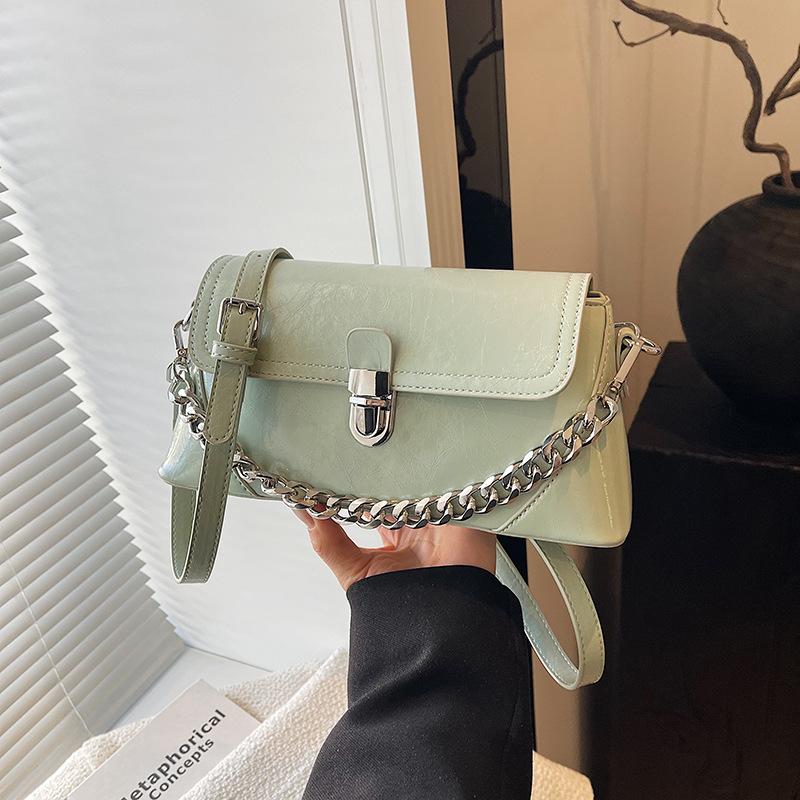 Popular high-end bag women's new simple casual chain bag shoulder crossbody small square bag