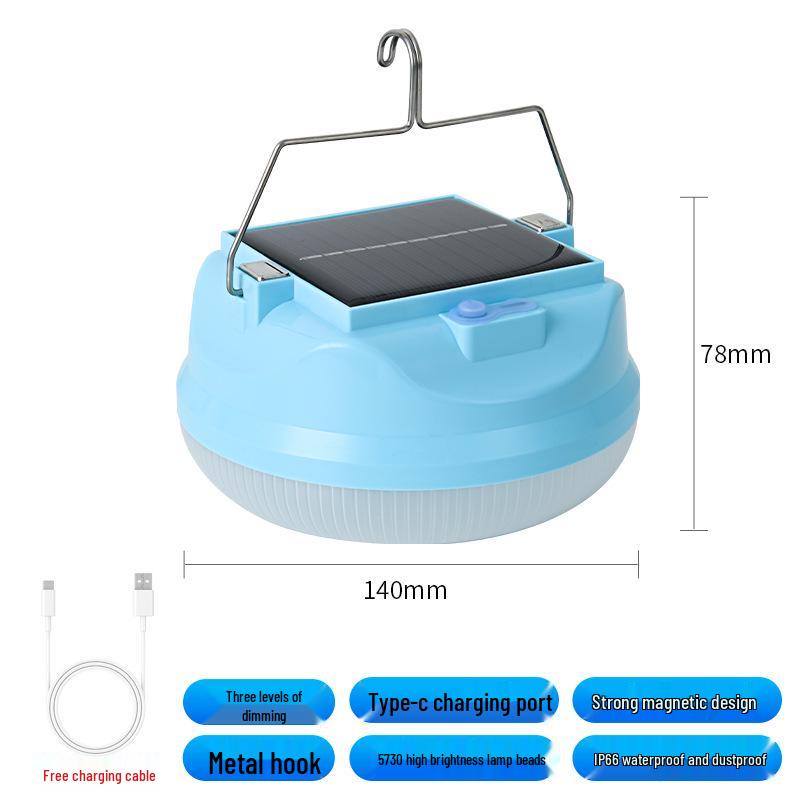Solar-Powered Bread-Style Light with Broad Illumination and USB Charging