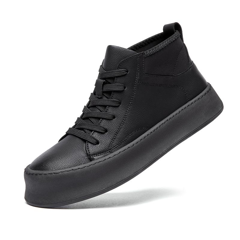 

Зимние винтажные черные мужские кроссовки кожаные мужские кеды для скейтборда комфортные на шнуровке мужские кеды для скейтборда толстая подошва повседневная обувь для доски 44 чёрный