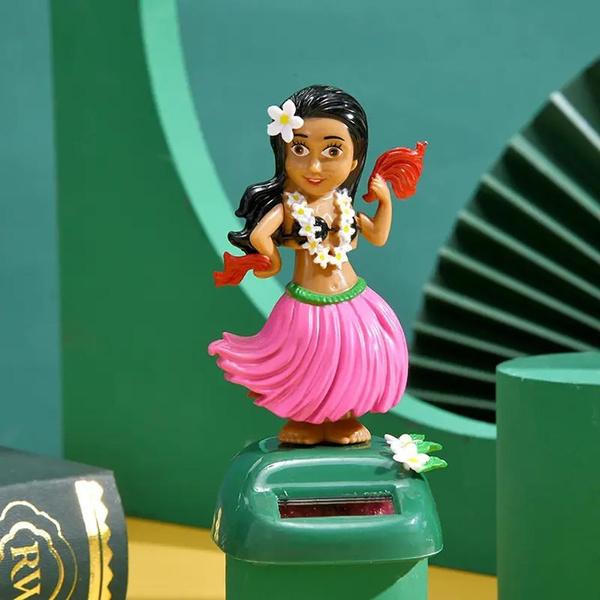 1st Bil Creative Solar Svängande Hawaiian Girl Dockornament Bildekorationer Hula Girl Svängande Tecknad bilprydnadsföremål