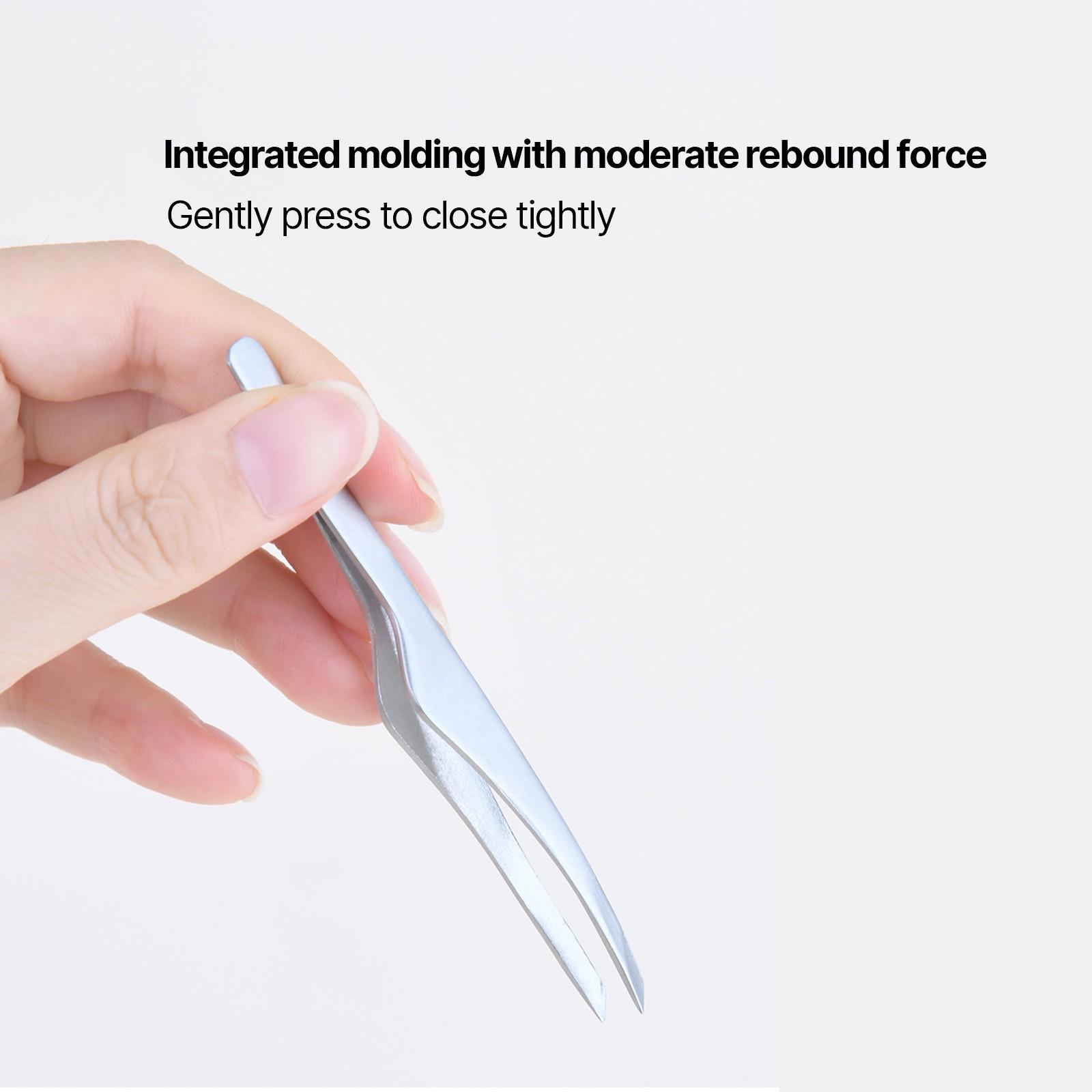 

Косметические инструменты Нержавеющая сталь Брови Ресницы Двойные наклейки для век Пинцет для макияжа в форме меча One Size белый