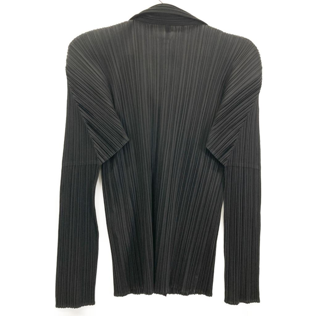 PLEATS PLEASE PP05-JJ001 Black Pleated Open Collar Shirt Tops 3 blackUsed