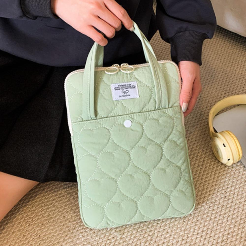 Handle Style Computer Handbag Portable Laptop Bags Stylish Laptop Sleeve  Daily Use 11in Green