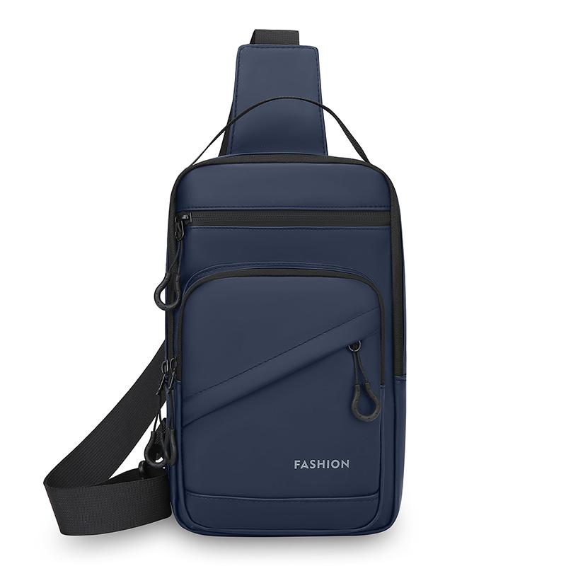 Męska torba crossbody w jednolitym kolorze, sportowa torba na klatkę piersiową na zewnątrz, torba na ramię o dużej pojemności dla dojeżdżających do pracy