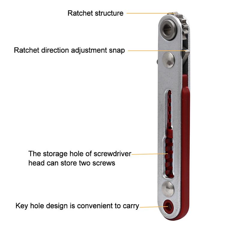 1pc Mini Ratchet Wrench 1/4"(6.35mm) Hexagon Torx Bidirectional Control for Single/Double Head Screwdriver Drill Bits Tool