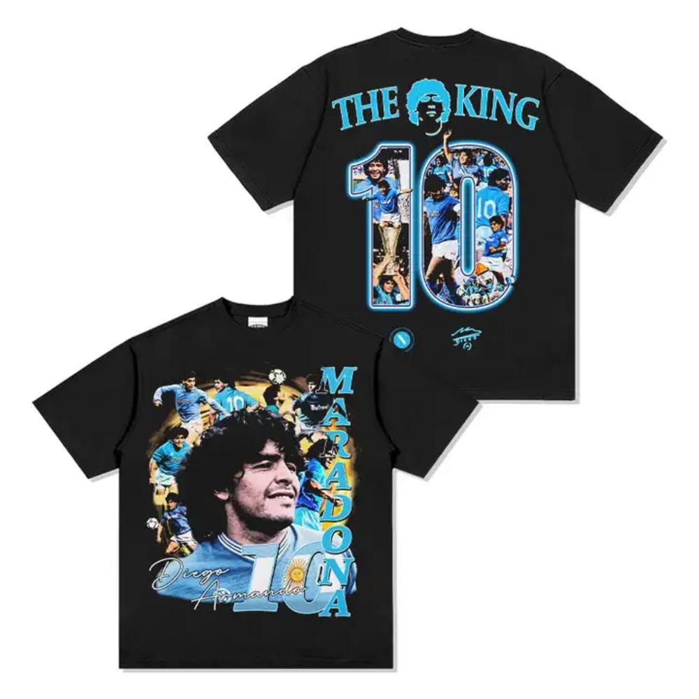 Diego Maradona bavlněné pánské fotbalové tričko Napoli dres 1989 šampion Památeční tričko Letní Unisex Krátký rukáv tričko