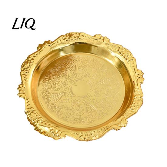 Jewelry Tray Vintage Embossed Stainless Steel Tray, Serving Platter for Desserts, Easy To Clean Storage Organizer, Snack Plate, Dining Table