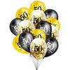 15PCS 30 40 50 60th 70 80 Year Old Latex Balloon Confetti Balloon Set  Combination Adult Birthday Party Decorations