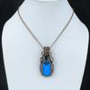 Sleeping Beauty Turquoise Pendant Copper Wire Wrapped Pendant Swiss Blue Topaz Pendant Handmade Copper Jewelry Gemstone Pendant Gift For Him