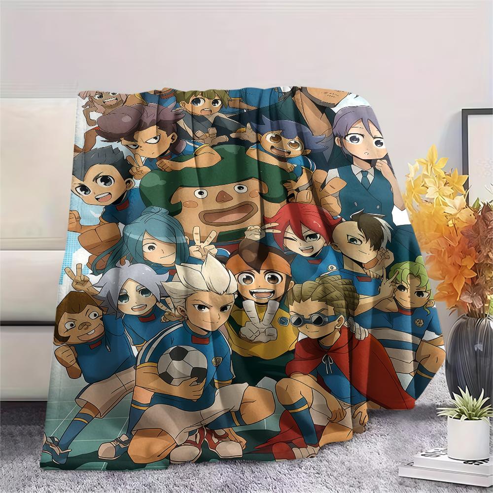 1Pc Inazuma Eleven Soccer Print Flannel Blanket, High Quality Comfortable for All Seasons, Home Decor, Warmth and Comfort, Perfect for Christmas Gifts