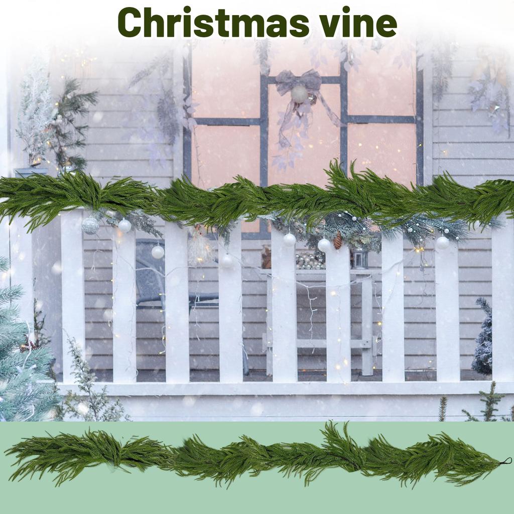 Christmas Vine Artificial Green Plant Festive Holiday Door Stair Hanging Decor Collectible Christmas Home Decor Gift Ornament