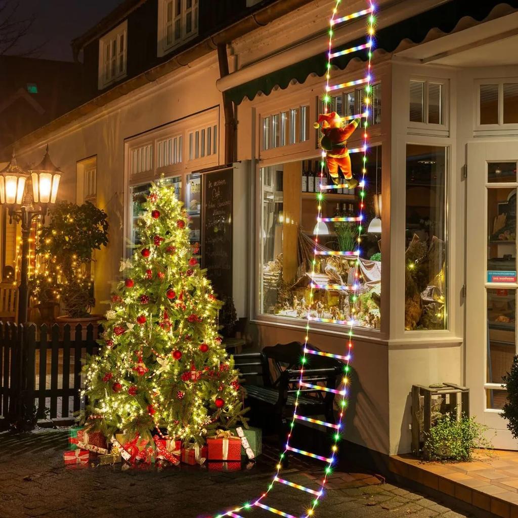 Santa Claus Ladder Lights LED String Lights for Christmas Tree Decoration Holiday Party Atmosphere Lighting Indoor Outdoor Use